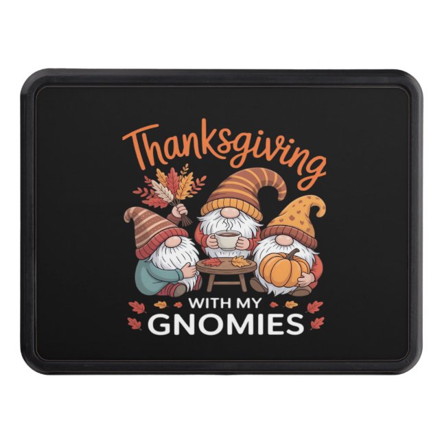 Thanksgiving Gnome Fall Leopard Turkey Essential T Trailer Hitch Cover (Front)