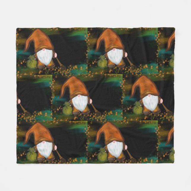 THANKSGIVING  GNOME FLEECE BLANKET (Front (Horizontal))