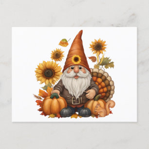 Thanksgiving Gnome Holiday Postcard