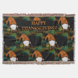 THANKSGIVING GNOME THROW BLANKET
