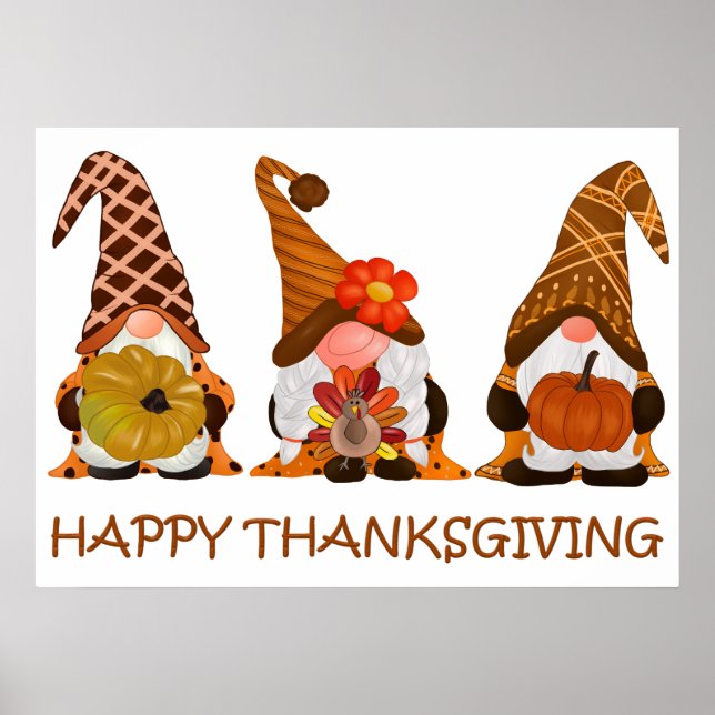Thanksgiving Gnomes Poster (Front)