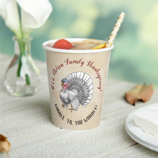 Thanksgiving "Gobble "til you wobble!" Turkey  Paper Cups