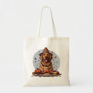 Thanksgiving Golden Retriever Dog Tote Bag