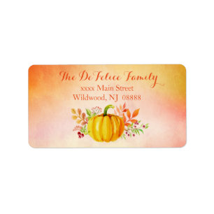 Thanksgiving "Grateful" Watercolors Label