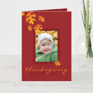 THANKSGIVING GREETING CARD :: mache leaves 1
