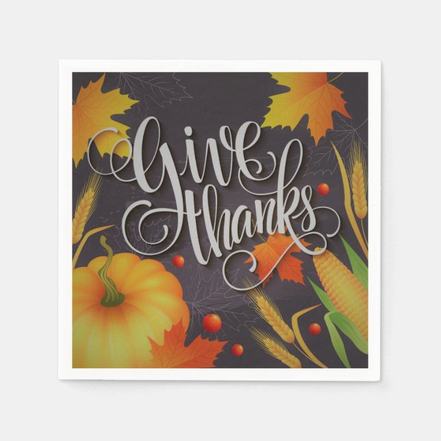 Thanksgiving Greeting  Napkin (Front)