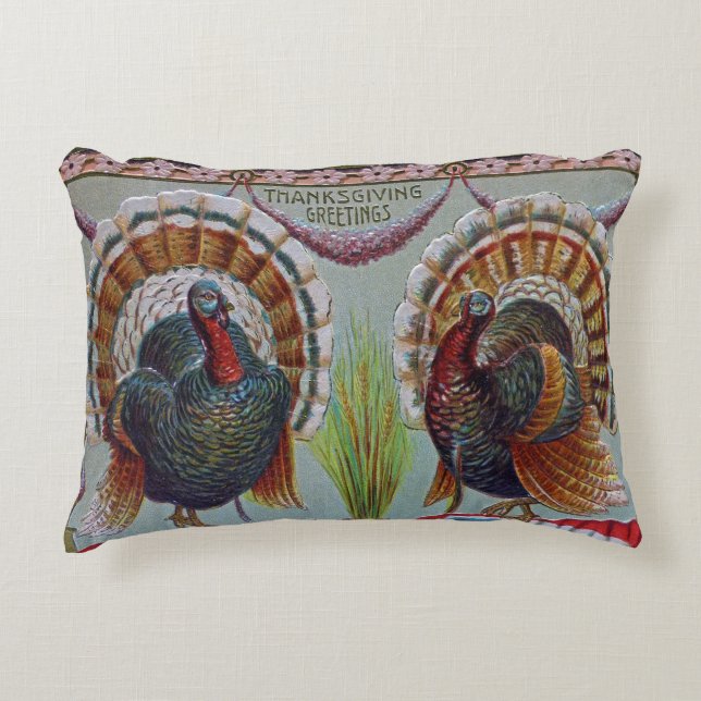 Thanksgiving Greetings 1906 Decorative Pillow (Front)