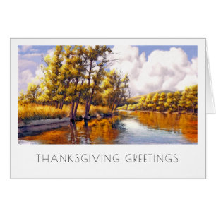 Thanksgiving Greetings. Autumn Scenery Card