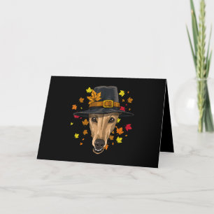 Thanksgiving Greyhound Pilgrim Custom Women Holiday Card