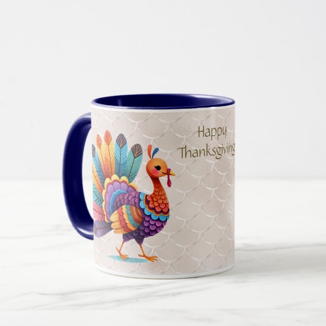 Thanksgiving Grumes brillantes Turquie Mug (Devant gauche)