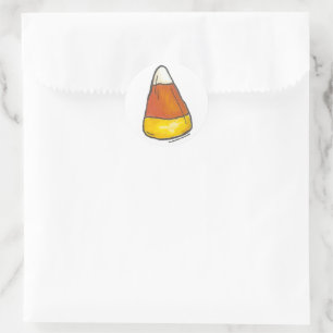 Thanksgiving Halloween Autumn Candy Corn Candies Classic Round Sticker