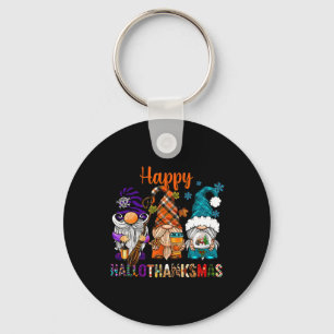 Thanksgiving Halloween Christmas Happy Hallothanks Keychain