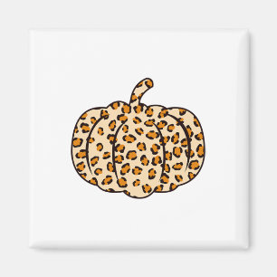 Thanksgiving Halloween Fall animal Leopard Pumpkin Magnet