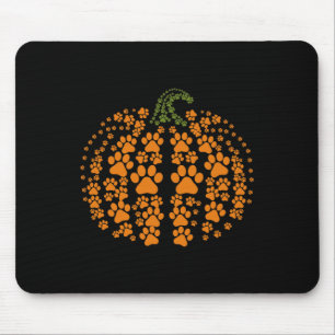 Thanksgiving Halloween Fall Cute Paws Pumpkin Pet Mouse Pad