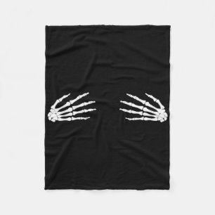 Thanksgiving Halloween Fall Scary Skeleton Skull H Fleece Blanket