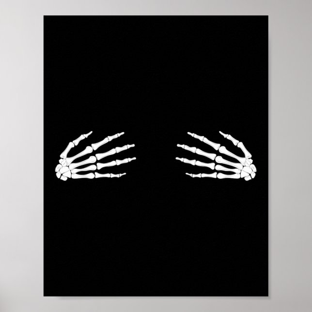 Thanksgiving Halloween Fall Scary Skeleton Skull H Poster (Front)