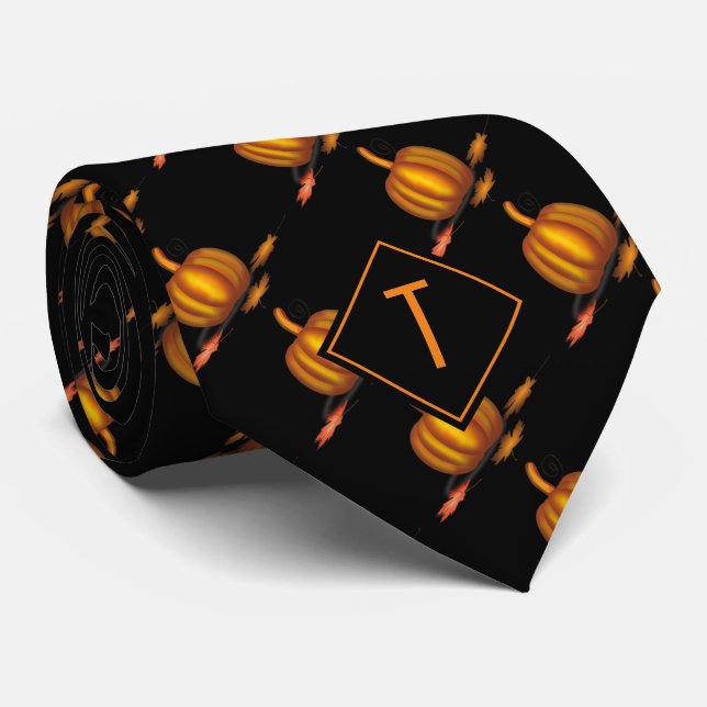 Thanksgiving | Halloween | PUMPKIN | Monogram Tie (Rolled)