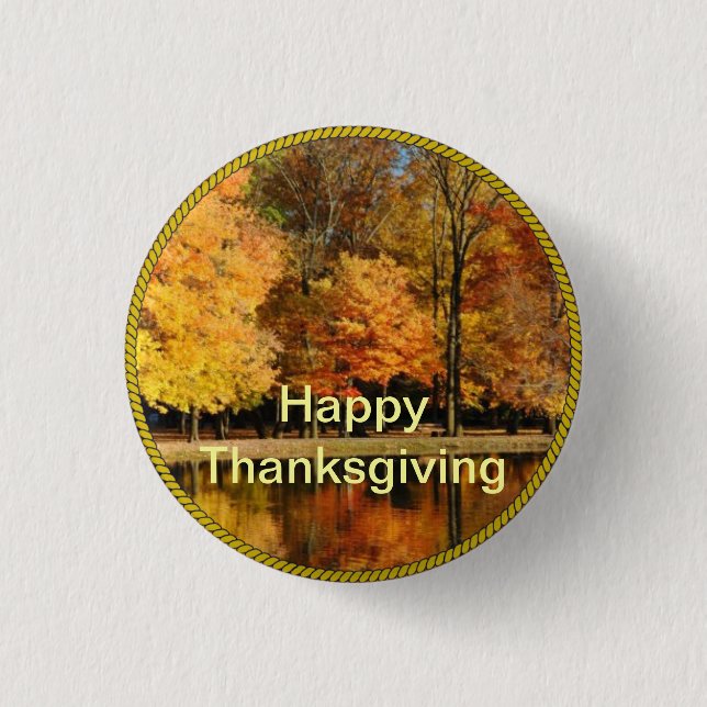 THANKSGIVING: Happy Thanksgiving Button/Lapel Pin (Front)