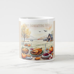 Thanksgiving, Happy Thanksgiving to All Large Coffee Mug