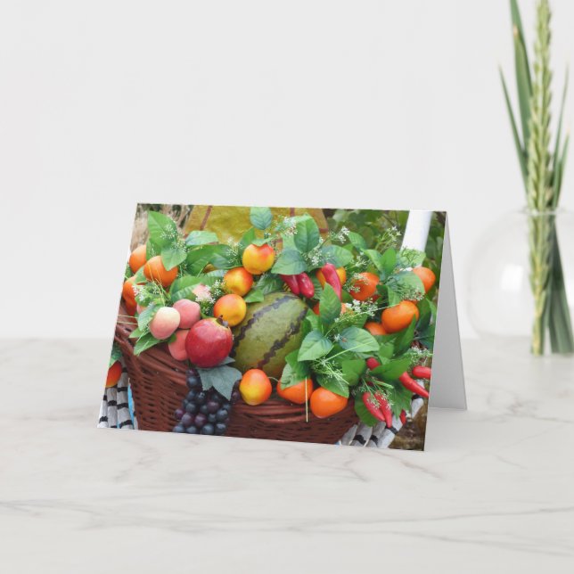 Thanksgiving Harvest Fruit Basket Card (Front)