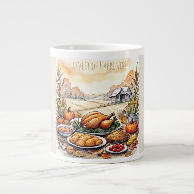 Thanksgiving, Harvest of Happiness Specialty Mug (Front)