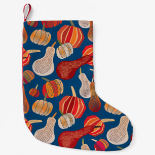 Thanksgiving Harvest: Pumpkin Vintage Art Small Christmas Stocking