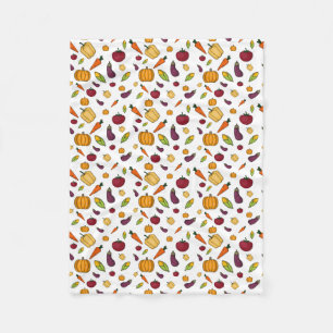 Thanksgiving harvest vegetable pattern fleece blanket