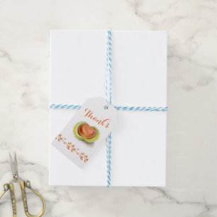 Thanksgiving heart chestnut whimsy watercolor art gift tags