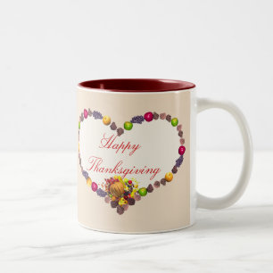 Thanksgiving Heart Two-Tone Coffee Mug