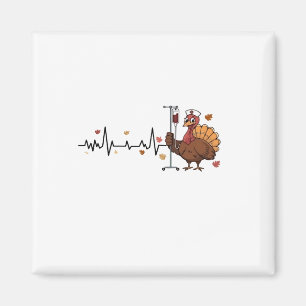 Thanksgiving Heartbeat Turkey Nurse Pulse Fall RN Magnet