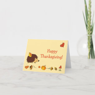 Thanksgiving Hedgehog Holiday Card