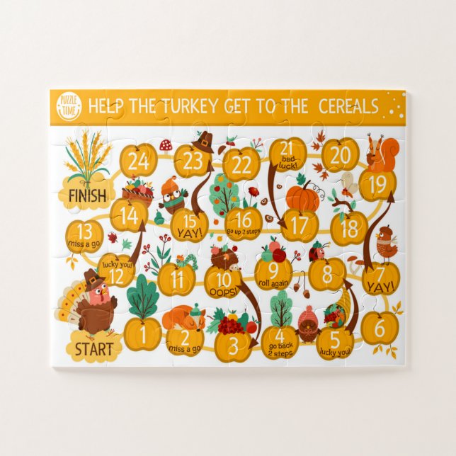 Thanksgiving Help The Turkey Find The Cereal Oats  Jigsaw Puzzle (Horizontal)