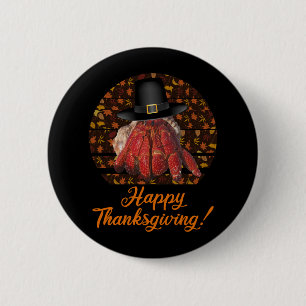 Thanksgiving Hermit Crab 2 Inch Round Button