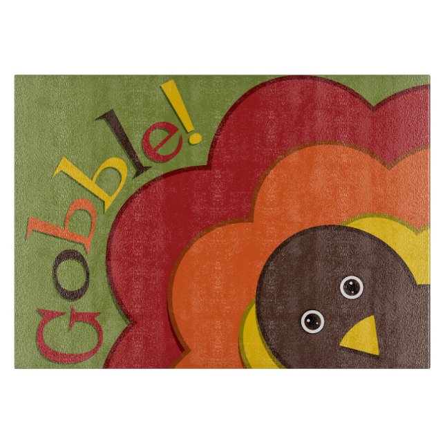 Thanksgiving hiding turkey cutting board (Front)