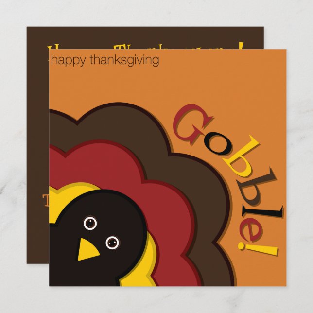 Thanksgiving hiding turkey invitation (Front/Back)