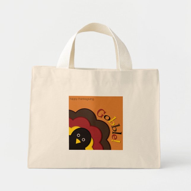 Thanksgiving hiding turkey mini tote bag (Front)