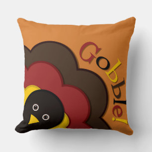 Thanksgiving hiding turkey throw pillow