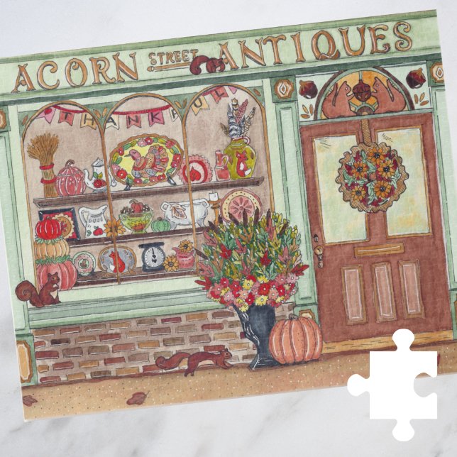 Thanksgiving Holiday Antique Store with Squirrels Jigsaw Puzzle (Creator Uploaded)
