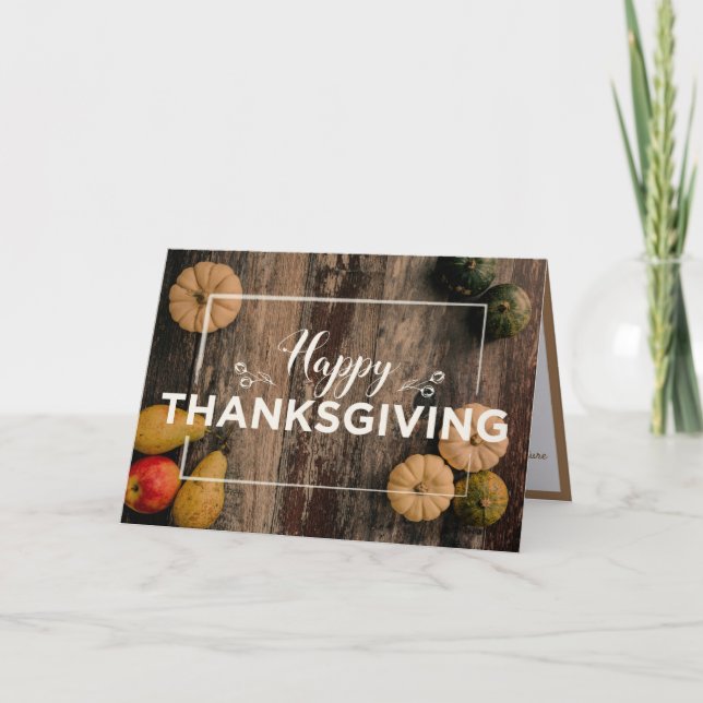 Thanksgiving Holiday Custom Message Note Card (Front)
