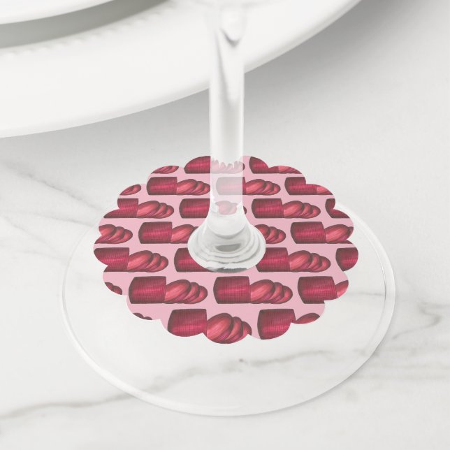Thanksgiving Holiday Dinner Cranberry Sauce Wine Glass Tag (Close Up)