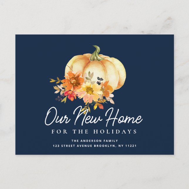 thanksgiving holiday moving announcement postcard (Front)