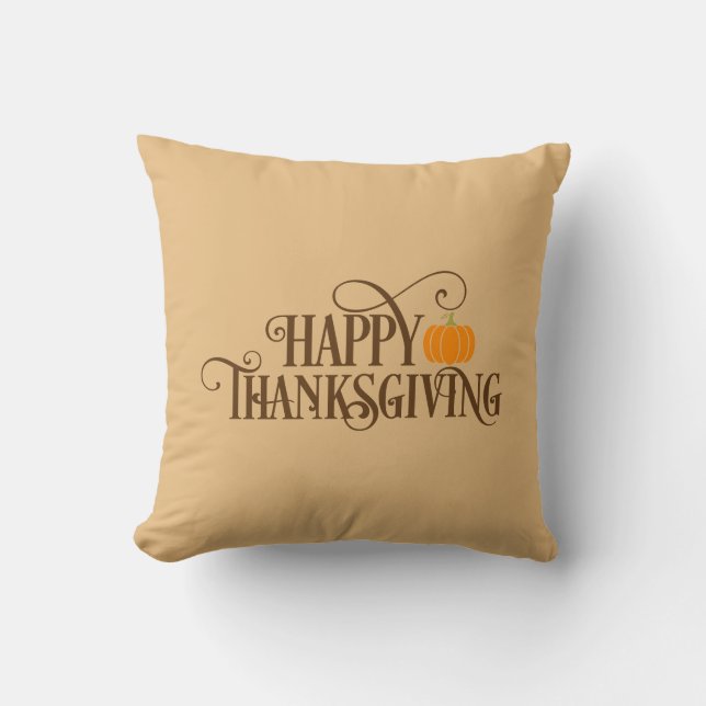 Thanksgiving Holiday Throw Pillow (Front)