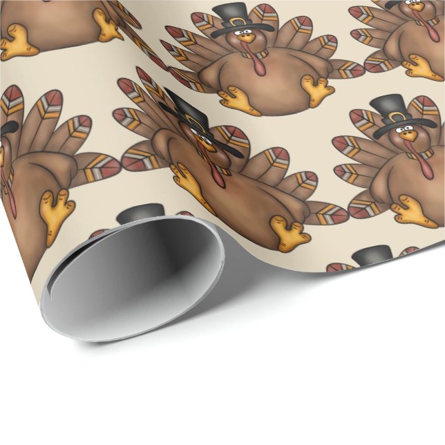 Thanksgiving Holiday tiled turkey wrapping paper (Roll Corner)