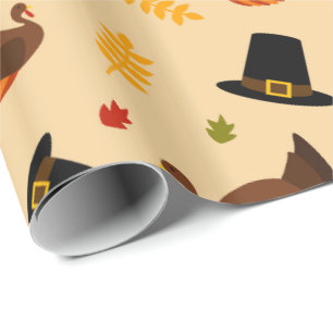 Thanksgiving Holiday Turkey pattern party wrap Wrapping Paper