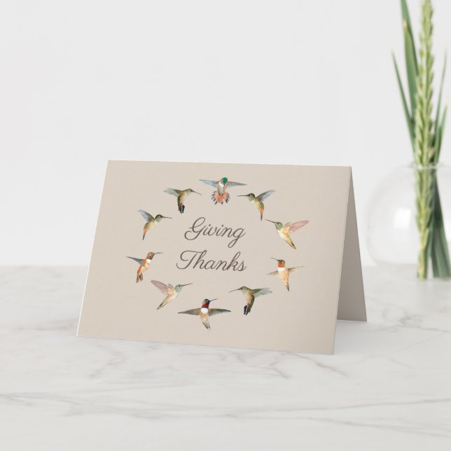 Thanksgiving Hummingbirds Holiday Card (Front)