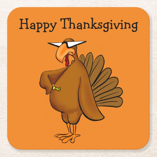 Thanksgiving Humour Bar Coasters (Front)