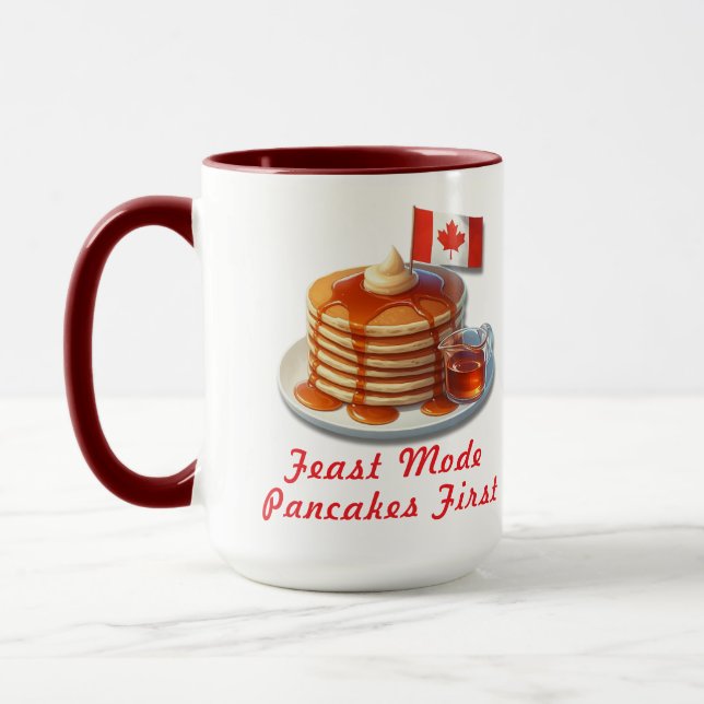 Thanksgiving Humour Canada Funny Pancake breakfast Mug (Left)
