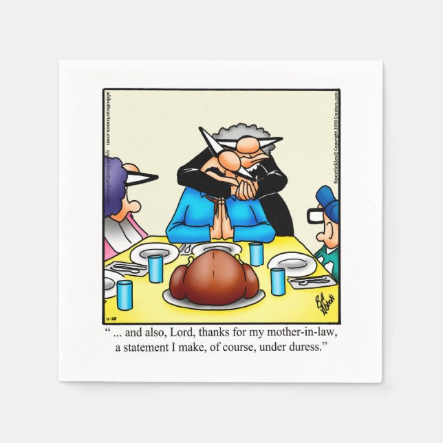 Thanksgiving Humour Cocktail Party Napkins (Front)