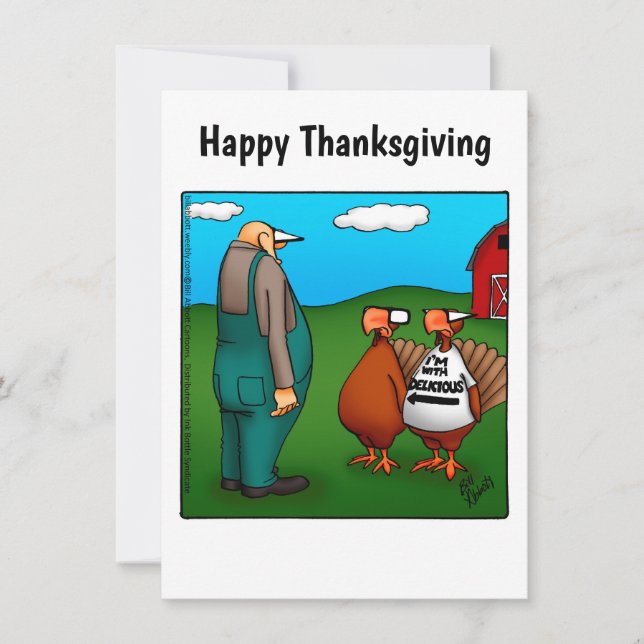 Thanksgiving Humour "Delicious" Invitations (Front)