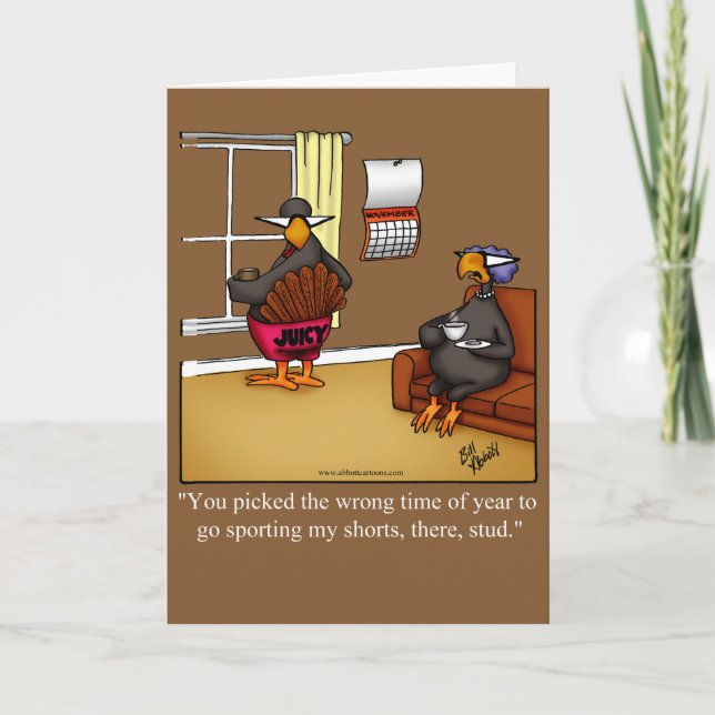 Thanksgiving Humour Greeting Card (Front)